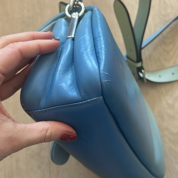 *Flaws* Coach Ombre Puffy Tabby Blue and Cream Shoulder Bag - Picture 4 of 7